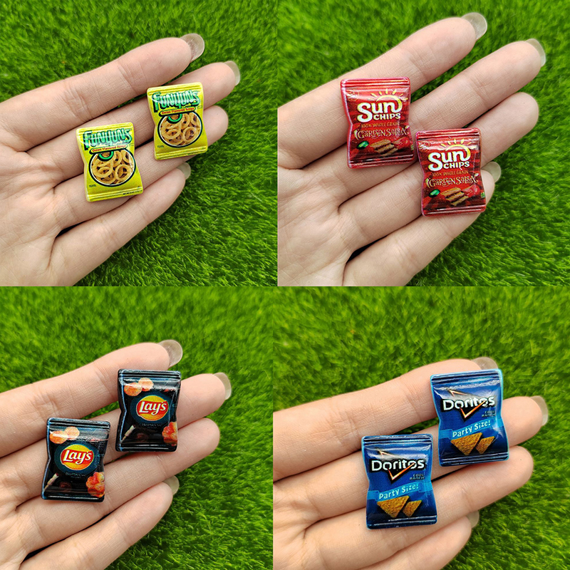 AliExpress 10Pcs Dollhouse Simulation Potato Chips Dollhouse Mini Snack Food Decorations Dolls House Accessories Pretend Play Toys, view 5