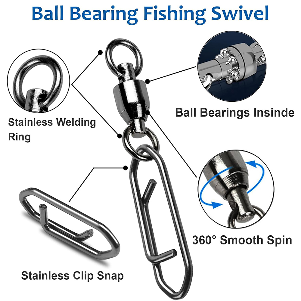 AliExpress 10-Piece Fishing Bearing Swivel Connectors (0#-5#), view 2