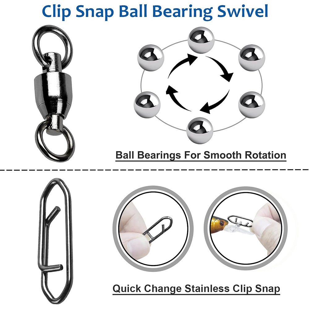 AliExpress 10-Piece Fishing Bearing Swivel Connectors (0#-5#), view 3
