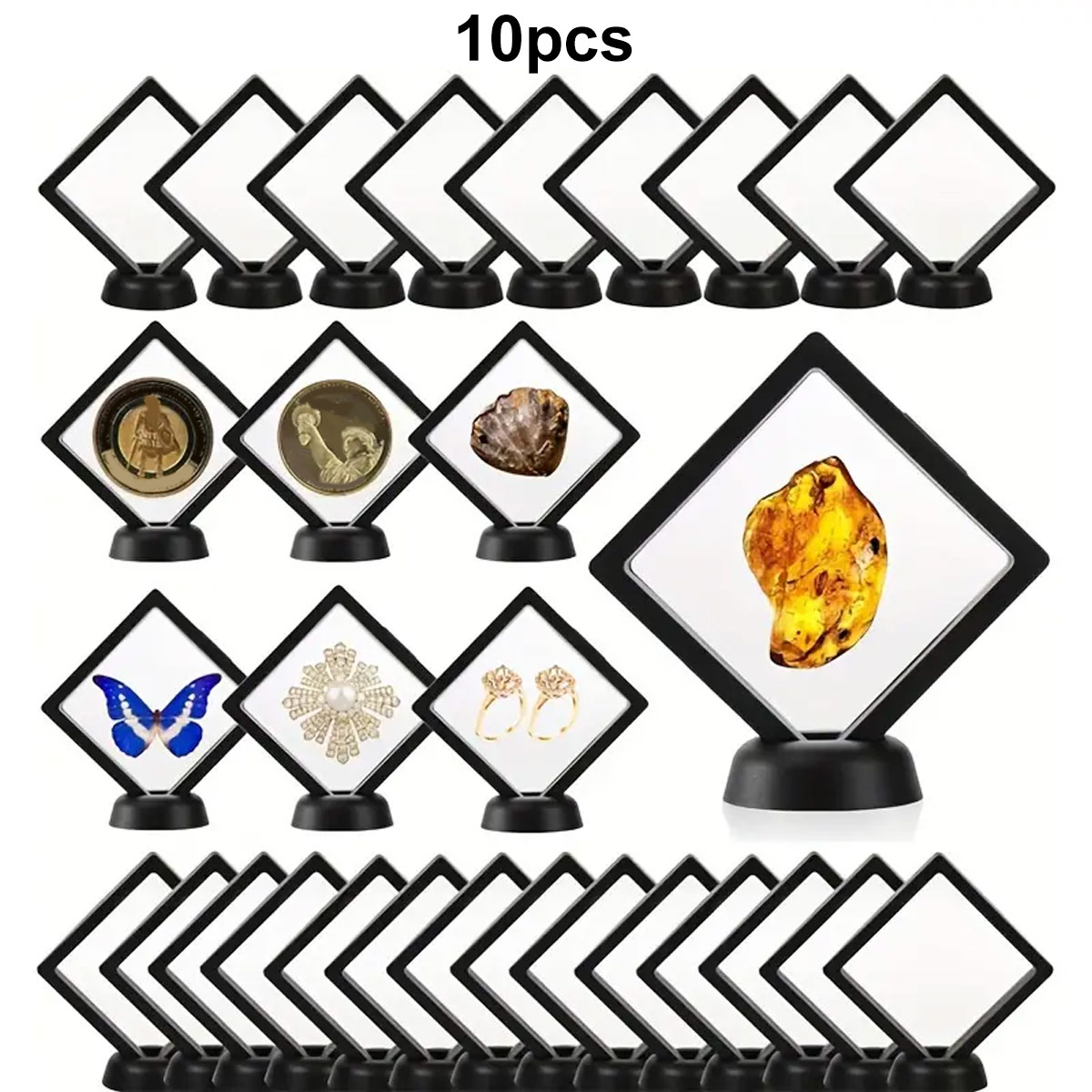 AliExpress 10-Piece Floating Display Boxes for Coins and Jewelry