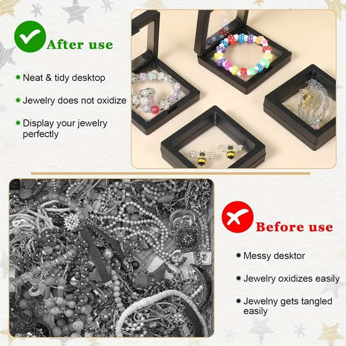 AliExpress 10-Piece Floating Display Boxes for Coins and Jewelry, view 3