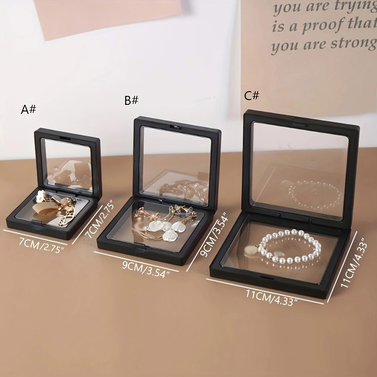 AliExpress 10-Piece Floating Display Boxes for Coins and Jewelry, view 6