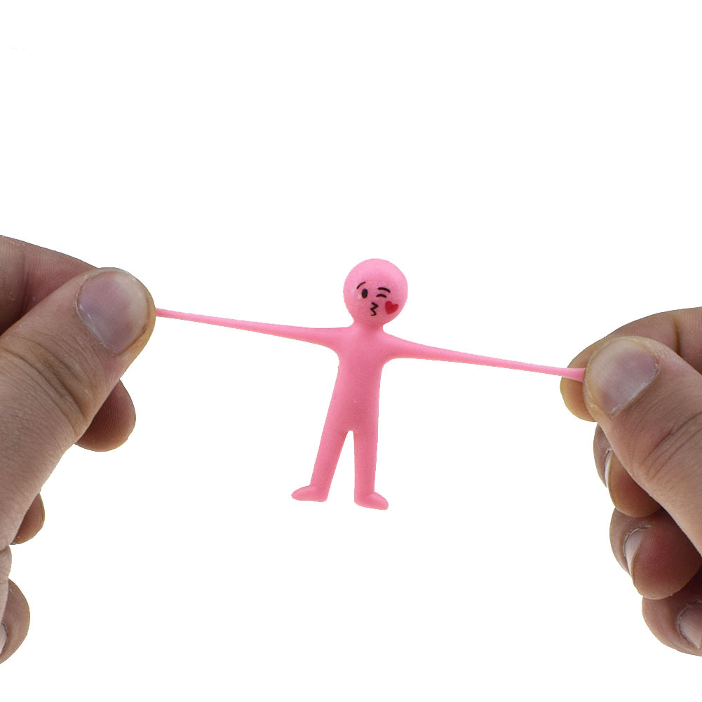 AliExpress 10Pcs Novelty Stretchy Stretch Toy Cute Colorful Yellow Stress Relief Stretchy Fidget Gifts TPR Soft Plastic Creative Doll Toy, view 5