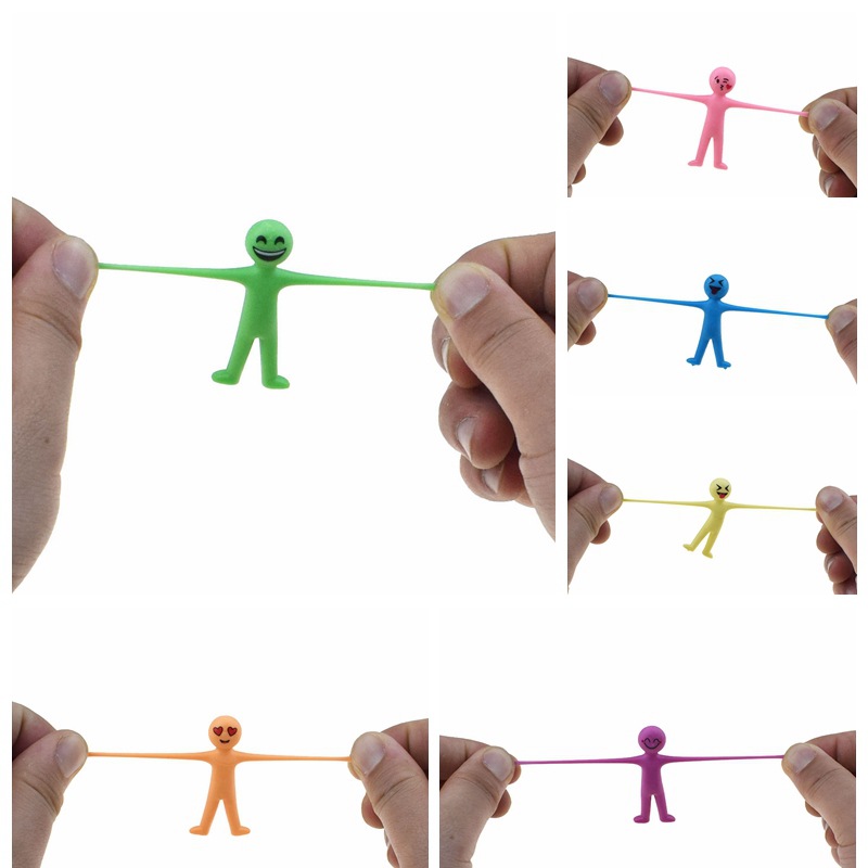 AliExpress 10Pcs Novelty Stretchy Stretch Toy Cute Colorful Yellow Stress Relief Stretchy Fidget Gifts TPR Soft Plastic Creative Doll Toy, view 3