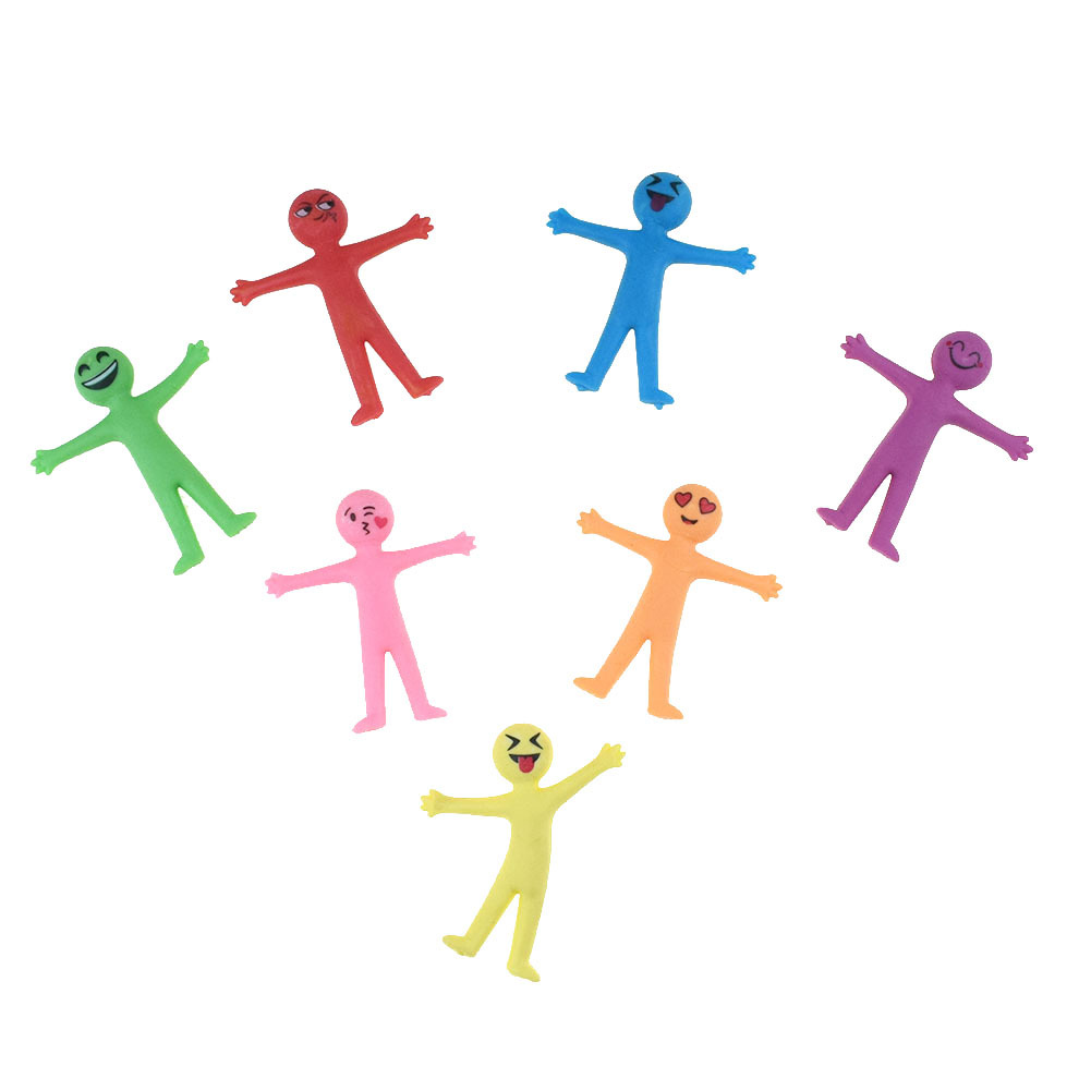 AliExpress 10Pcs Novelty Stretchy Stretch Toy Cute Colorful Yellow Stress Relief Stretchy Fidget Gifts TPR Soft Plastic Creative Doll Toy, view 6