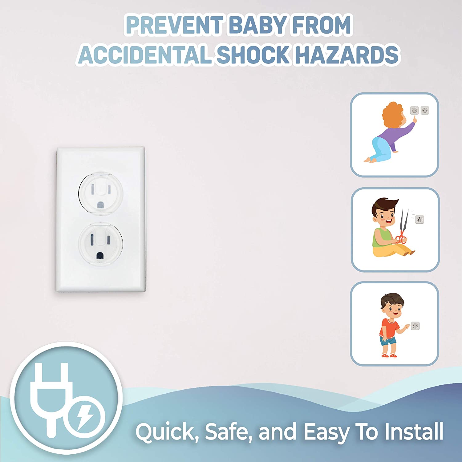 AliExpress 10pcs Outlet Covers, American Standard Baby Proofing Safety Child Secure Electric Plug Protectors, view 3