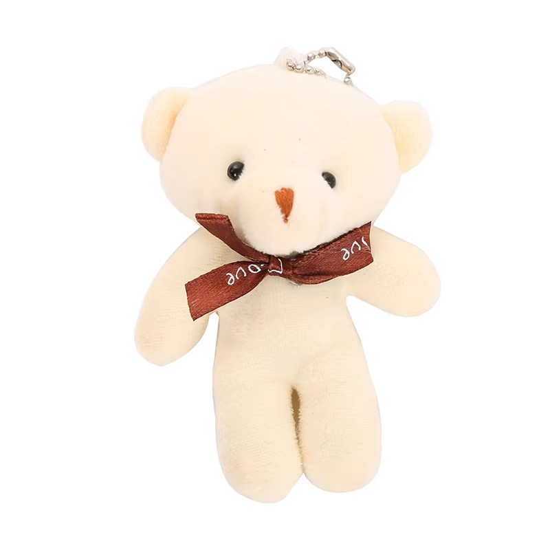 AliExpress 10pcs/pack 12cm Mini Bow Tie Teddy Bear Pendant Plush Toy Colorful Teddy Plush Keychain, view 2