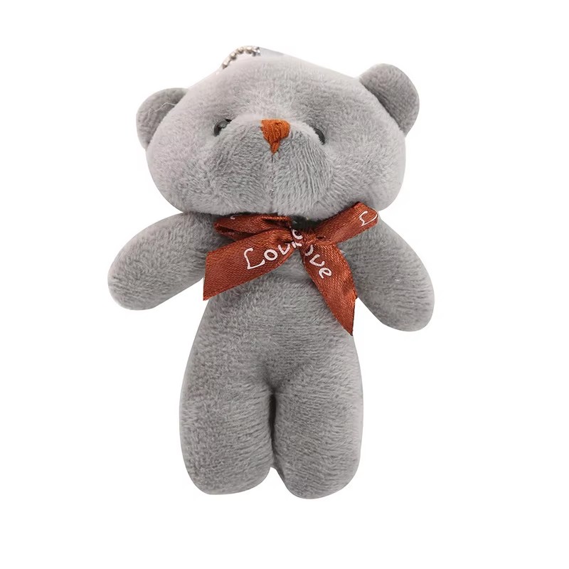 AliExpress 10pcs/pack 12cm Mini Bow Tie Teddy Bear Pendant Plush Toy Colorful Teddy Plush Keychain, view 3