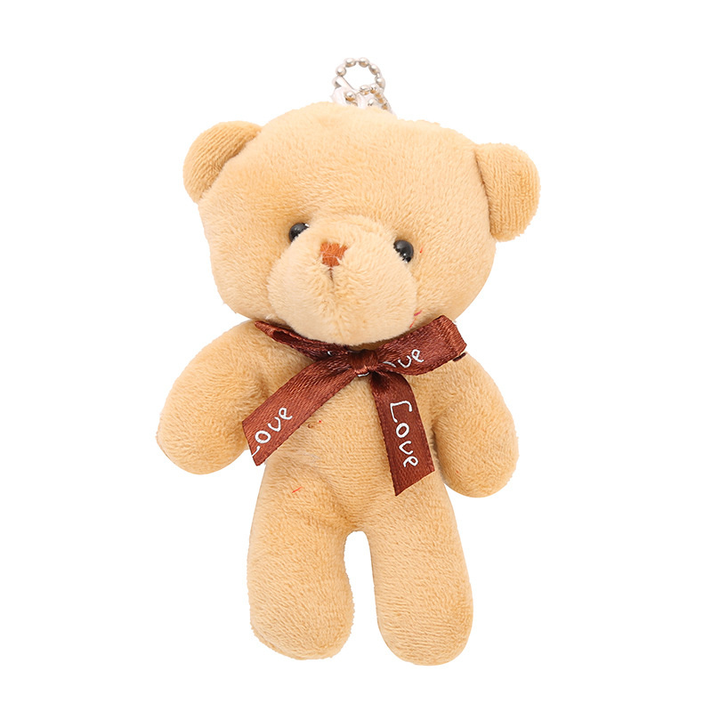 AliExpress 10pcs/pack 12cm Mini Bow Tie Teddy Bear Pendant Plush Toy Colorful Teddy Plush Keychain, view 5