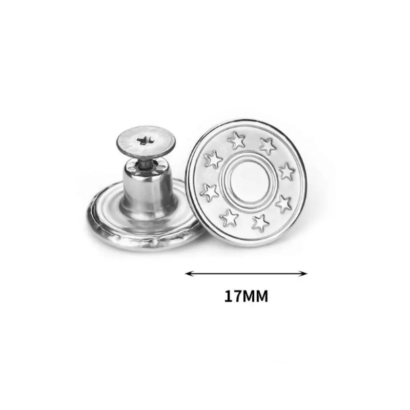 AliExpress 10Pcs/pack Jeans Buttons With Screwdriver Clothing Pants Sewing Accessories Waist Buckle 17mm Nail Free Waist Extenders Button, view 5