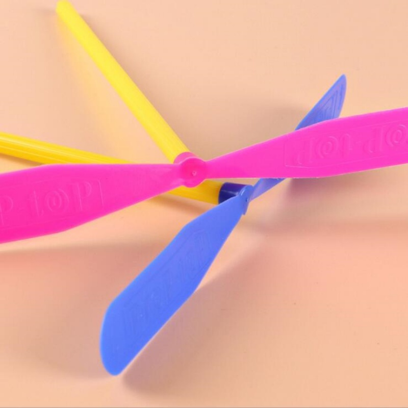 AliExpress 10Pcs Plastic Bamboo Dragonfly Shape Hand Push Flying Propeller Outdoor Sports Toy Gift Rotating Flying Arrow Outdoor Games, view 5