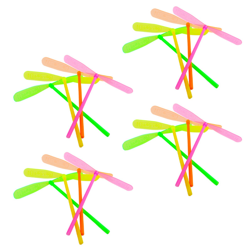 AliExpress 10Pcs Plastic Bamboo Dragonfly Shape Hand Push Flying Propeller Outdoor Sports Toy Gift Rotating Flying Arrow Outdoor Games, view 6
