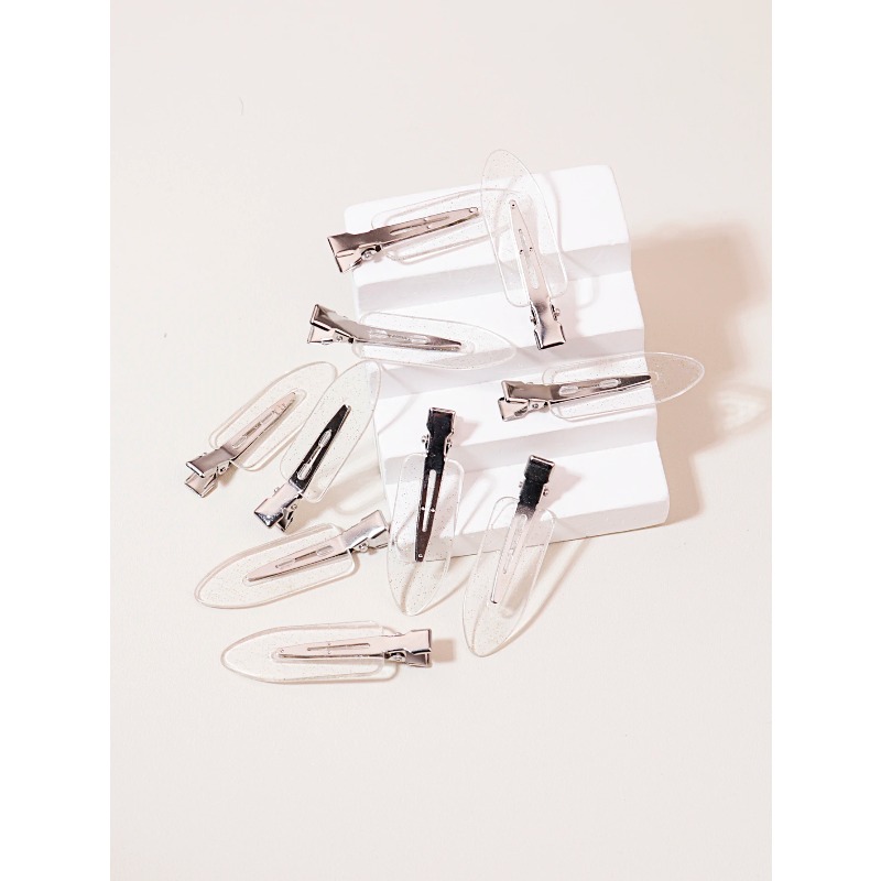 AliExpress 10pcs Seamless Fashion Transparent Hair Clips for Girls Makeup Facial Accessory Styling Clips for Real Hair Wigs, view 5
