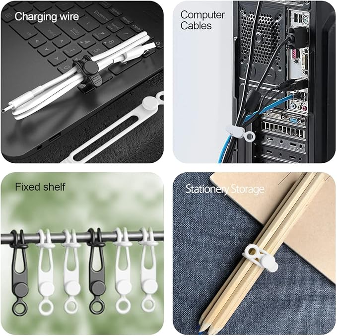 AliExpress Reusable Silicone Cable Ties (10-Pack), view 5
