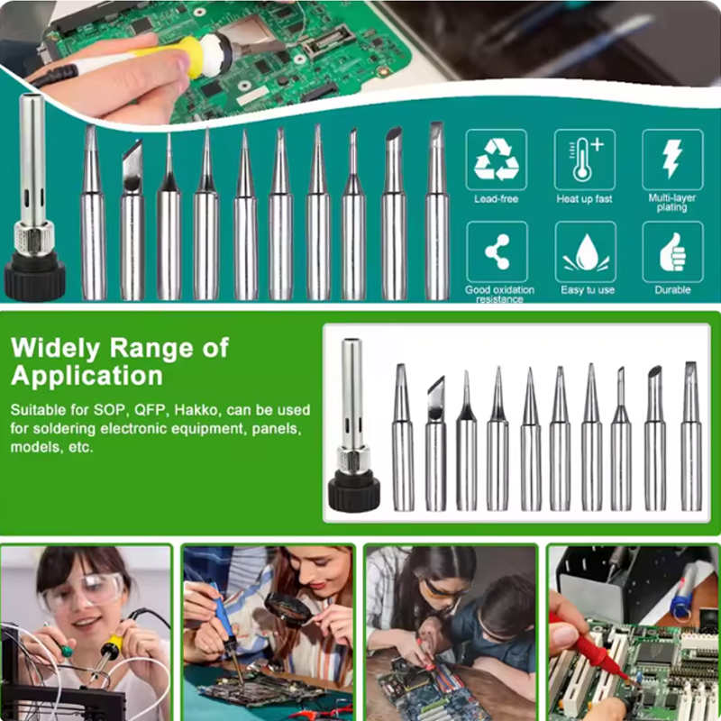 AliExpress 900M Lead-Free Soldering Iron Tips (10-Pack), view 2
