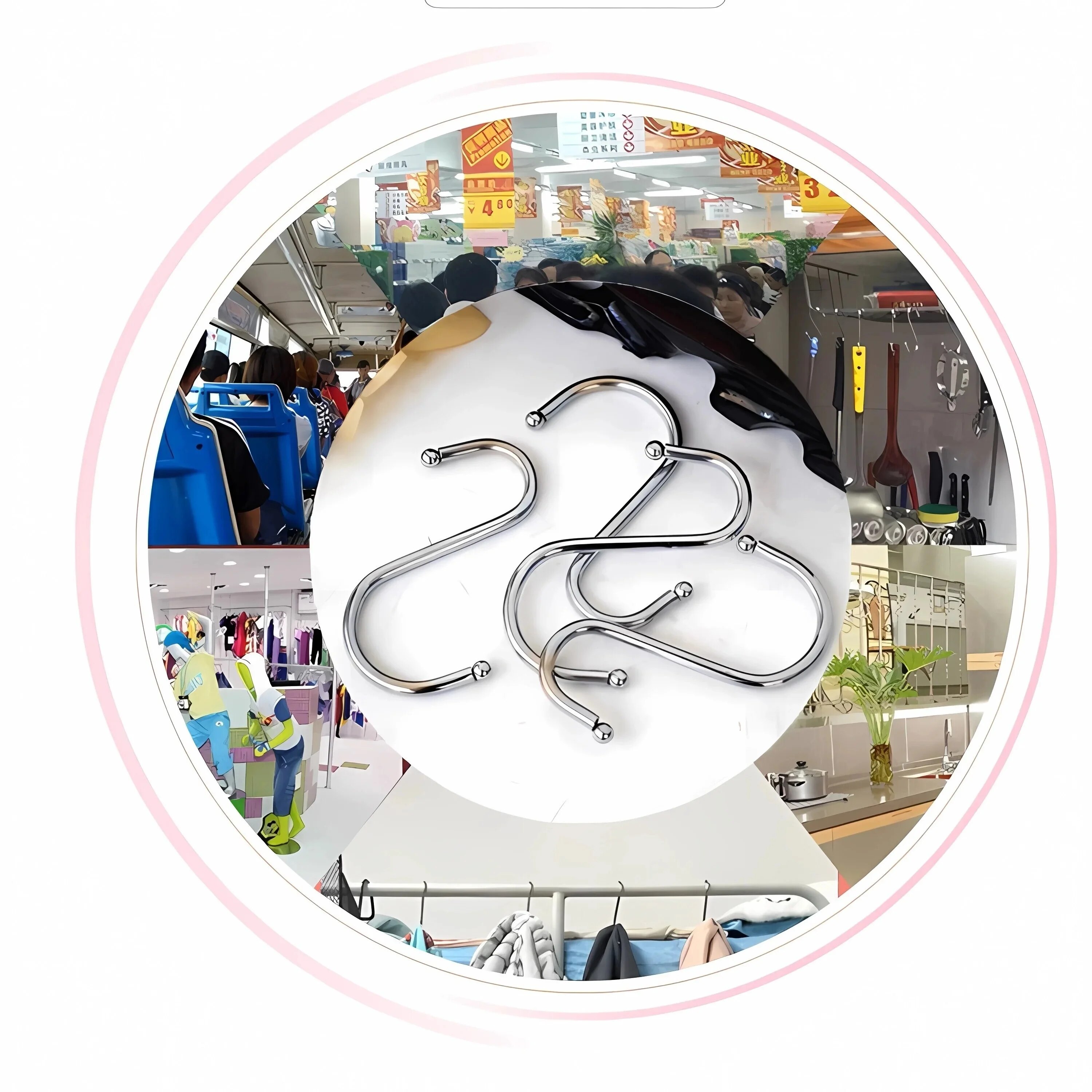 AliExpress Stainless Steel S-Shaped Hooks (10-Pack), view 2