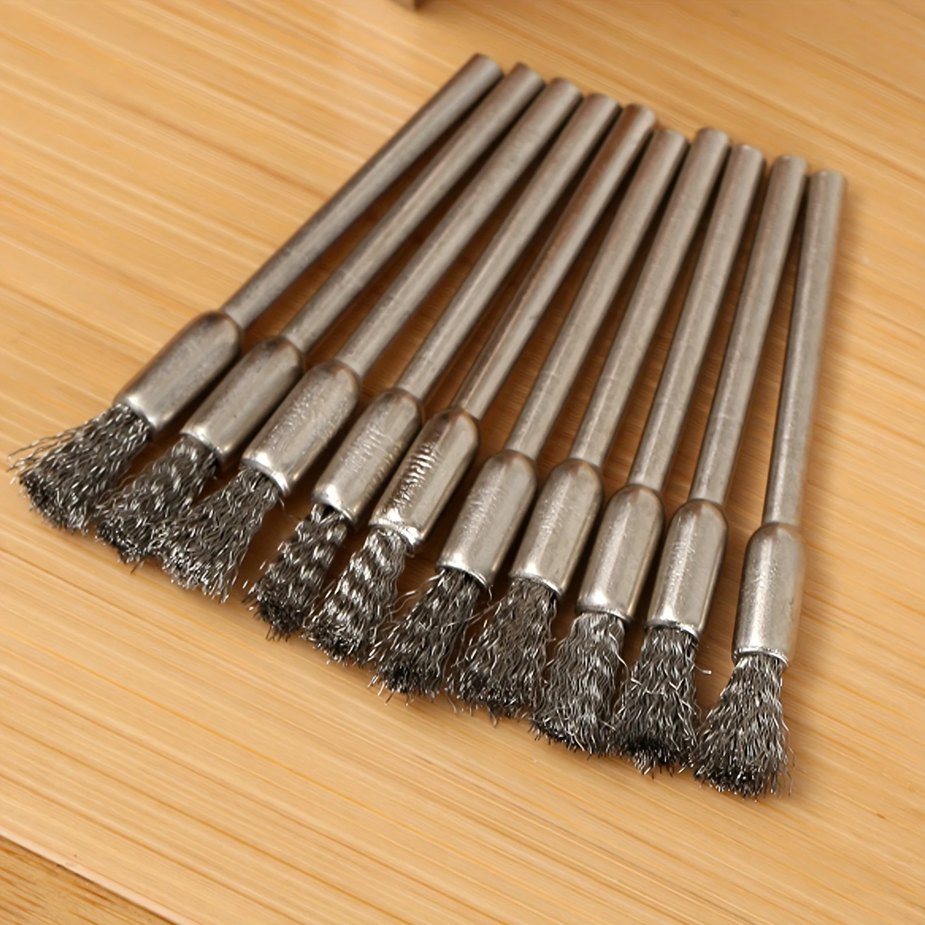 AliExpress 10Pcs Stainless Steel Wire Brushes with a 3.17mm Handle - Ideal for Rotating Tools, Ideal for Cleaning, Rust Removal and Sanding