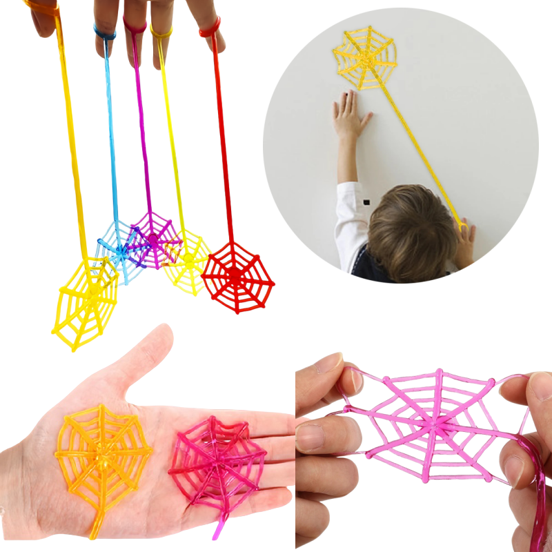 AliExpress 10Pcs Stretchable Climbing Spider Web Fun Sports Toy Elastic Adhesive Hand Spider Web Competitive Toys Halloween Birthday Gift