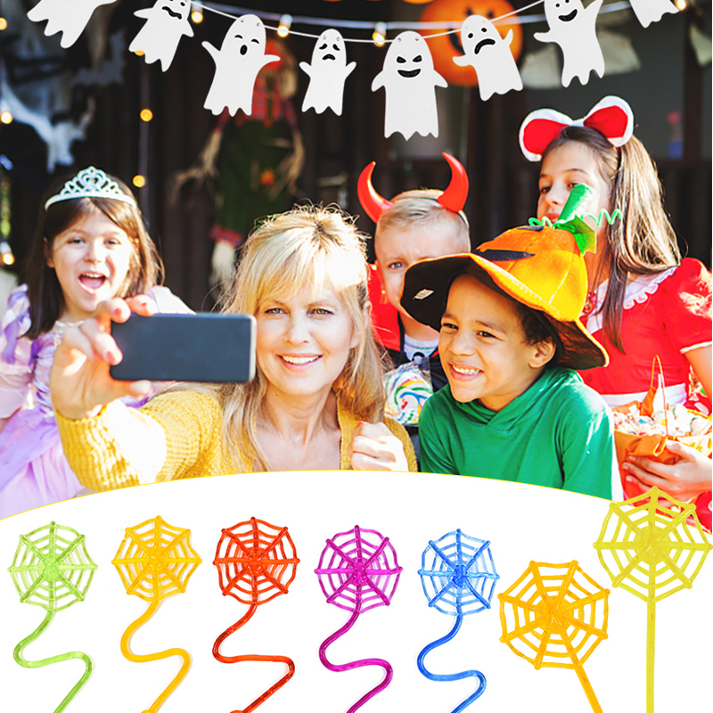 AliExpress 10Pcs Stretchable Climbing Spider Web Fun Sports Toy Elastic Adhesive Hand Spider Web Competitive Toys Halloween Birthday Gift, view 2