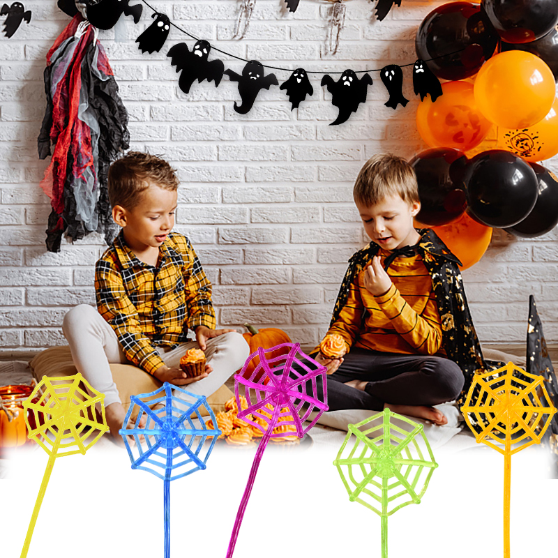AliExpress 10Pcs Stretchable Climbing Spider Web Fun Sports Toy Elastic Adhesive Hand Spider Web Competitive Toys Halloween Birthday Gift, view 3
