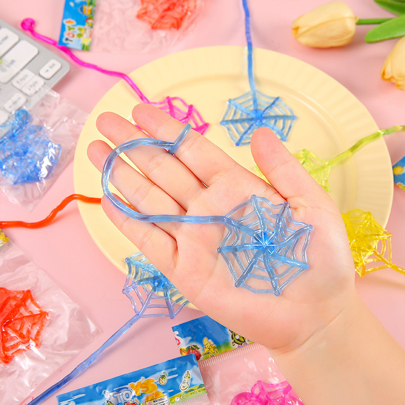 AliExpress 10Pcs Stretchable Climbing Spider Web Fun Sports Toy Elastic Adhesive Hand Spider Web Competitive Toys Halloween Birthday Gift, view 4