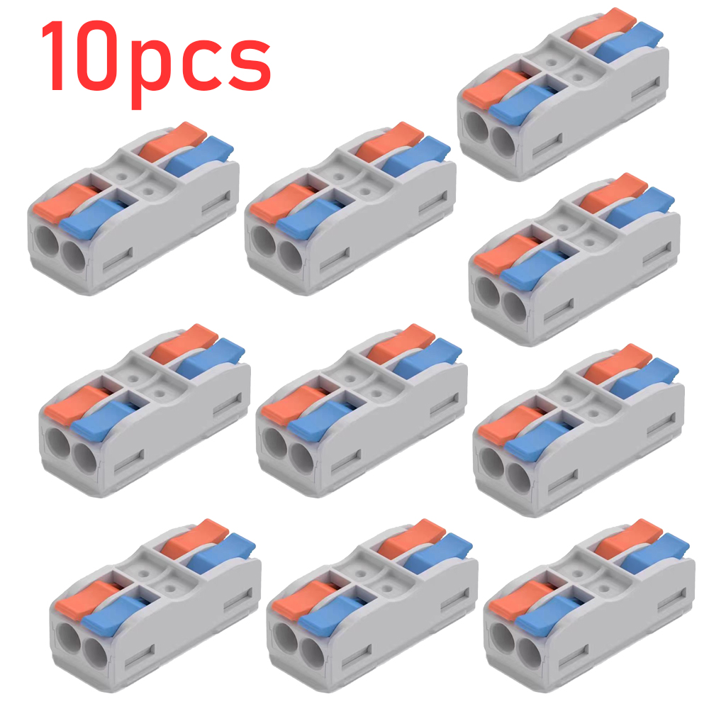 AliExpress 10Pcs Wire Conductor Connector Mini Lever‑Nut 2‑In‑2‑Out Fast Lighting Wire Cable Connector Terminal Block