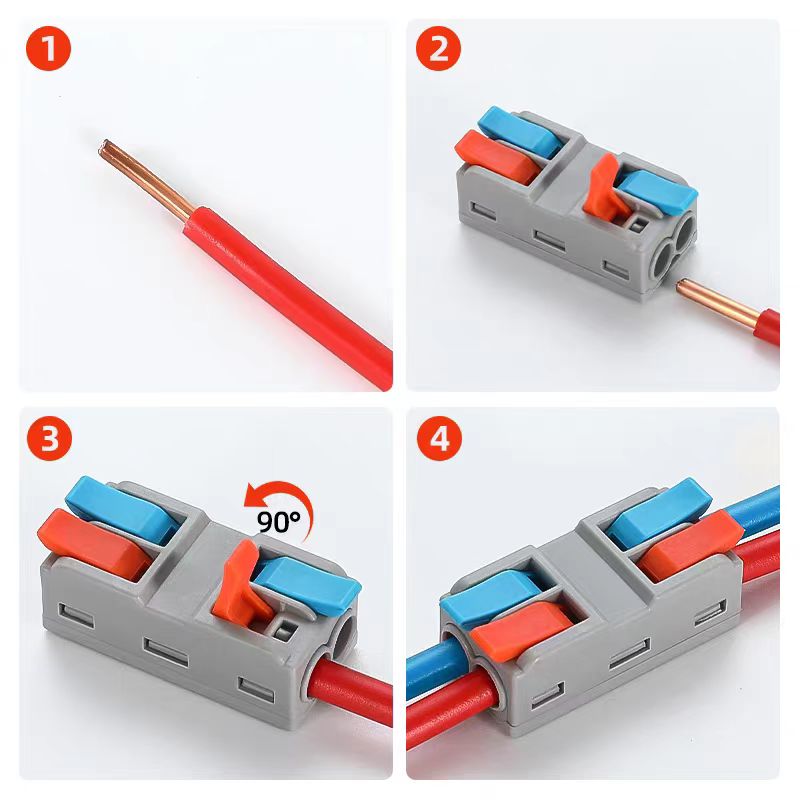 AliExpress 10Pcs Wire Conductor Connector Mini Lever‑Nut 2‑In‑2‑Out Fast Lighting Wire Cable Connector Terminal Block, view 4