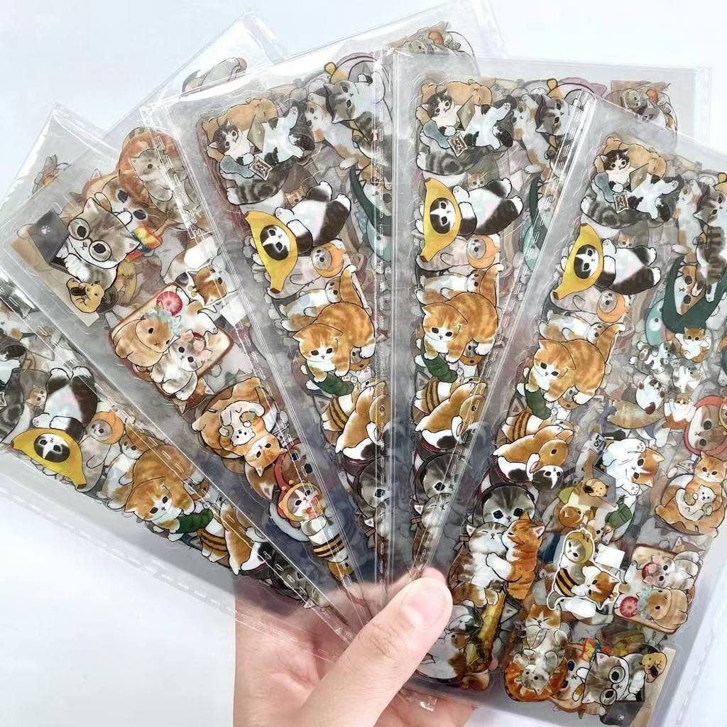 AliExpress 10Sheets Cat Pattern PET Stickers Transparent Decorative Stickers for DIY Craft Journal Decoration Golden Memory Stickers Store, view 2
