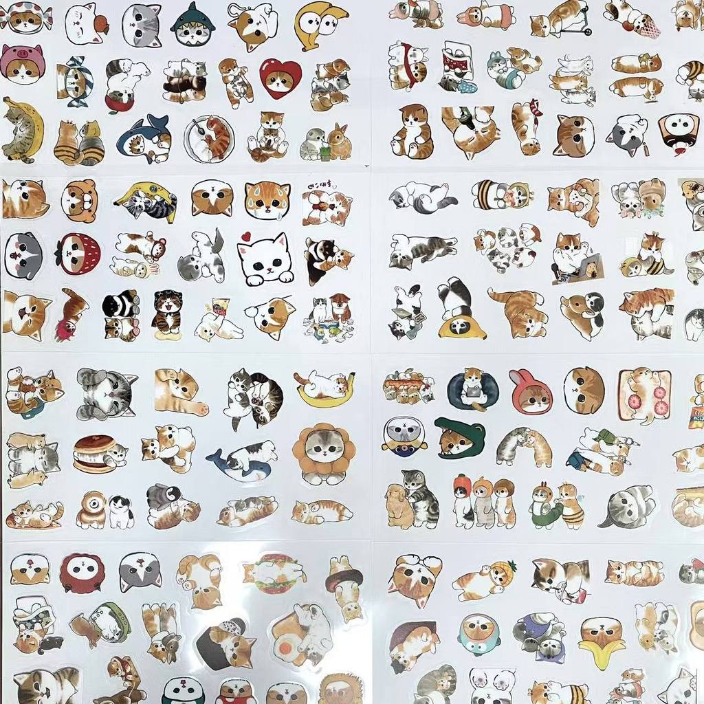 AliExpress 10Sheets Cat Pattern PET Stickers Transparent Decorative Stickers for DIY Craft Journal Decoration Golden Memory Stickers Store, view 4