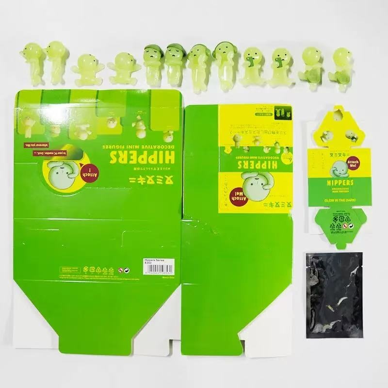 AliExpress 11 Types Multiple Series Noctilucent Green Doll Blind Box Action Figures Decoration Desktop Model Toy For Christmas Gift, view 3