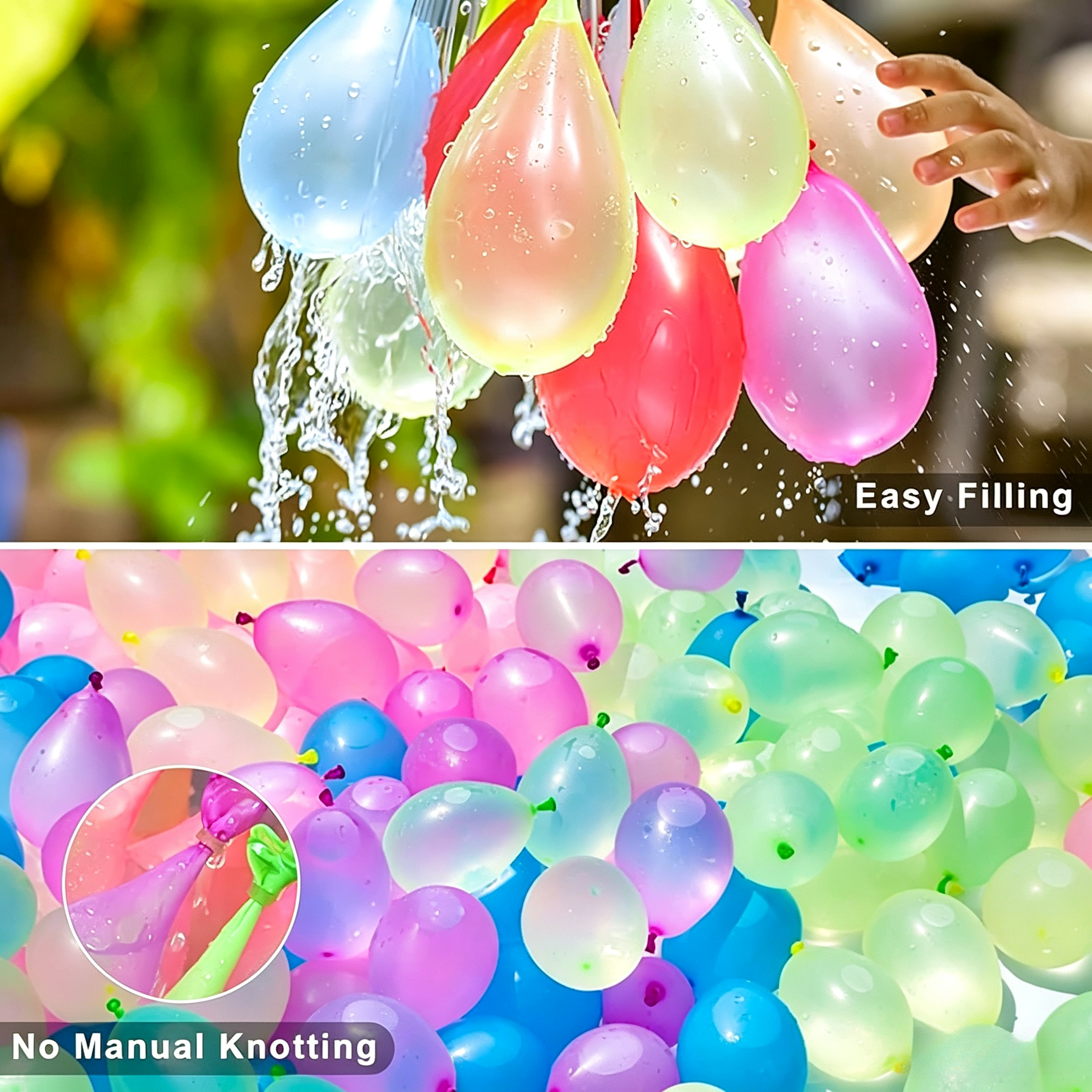 AliExpress 111/333Pcs Rapid Fill Self-Sealing Water Balloons Multicolor Quick Fill Water Ball,Summer Outdoor Water Fight Supplies Gift Toy