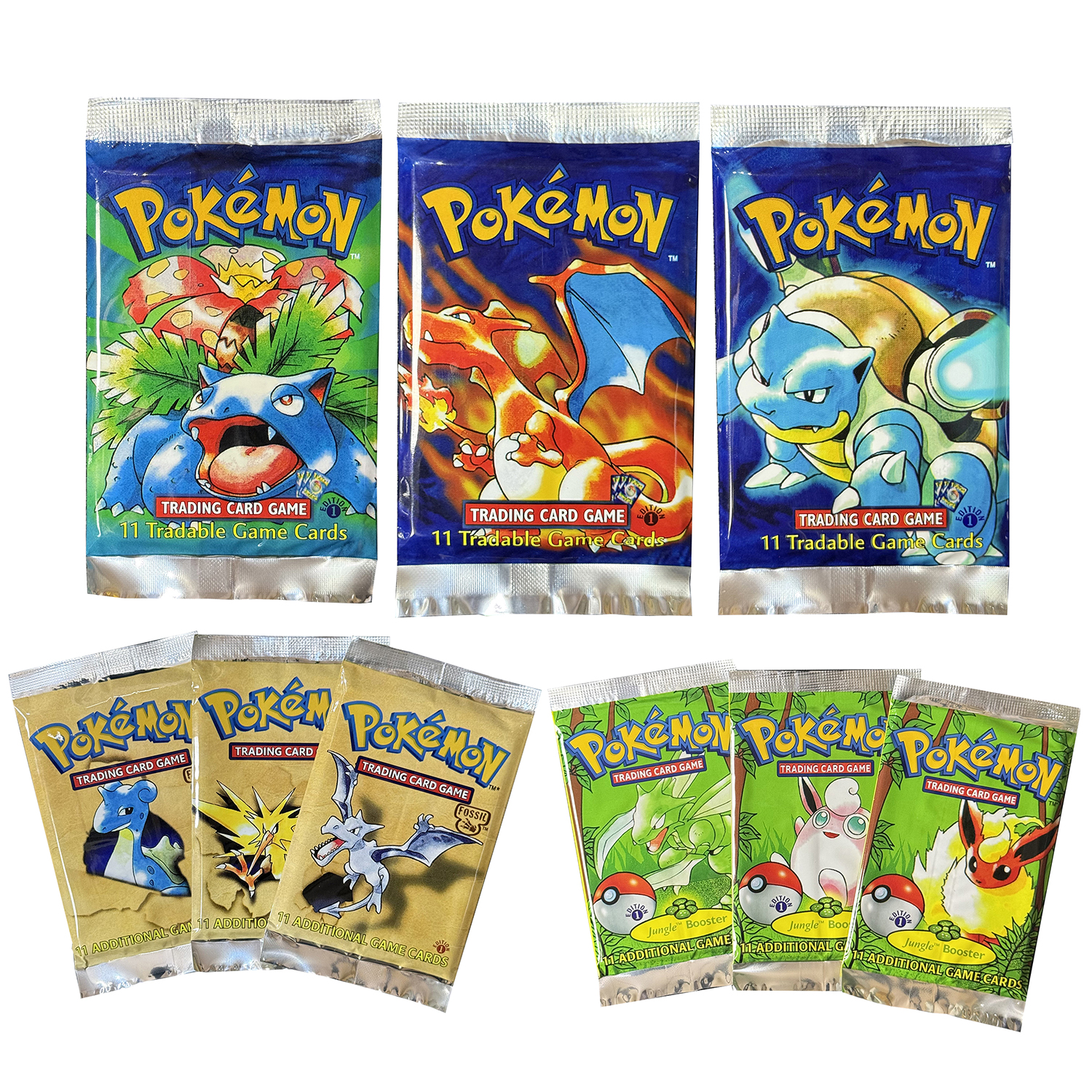 AliExpress 11Cards/Pack PTCG Booster Packs Proxy Card Jungle/Fossil/Base Set Charizard Blastoise Venusaur PKM Board Game collectible Cards