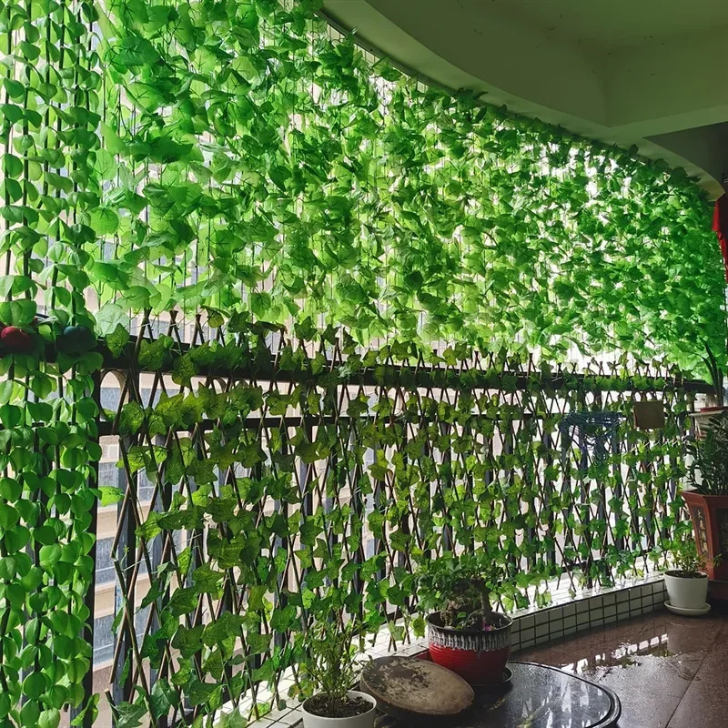 AliExpress 11M Artificial Plant Green Ivy Leaf Garland Fake Plant Creeper Hanging Vine Outdoor DIY Garden Wall Wedding Party Home Decor, view 2
