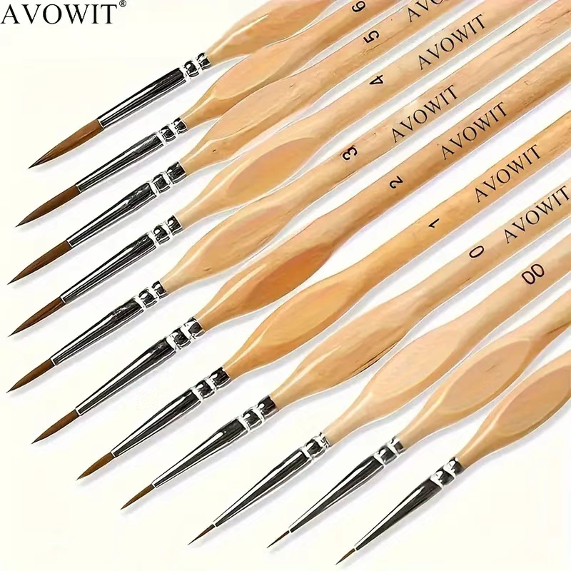 AliExpress 11pcs Detail Brush Set, Triangle Handle Micro Brush, Acrylic Painting Art Brush, Model Oil Painting, Digital Painting Set