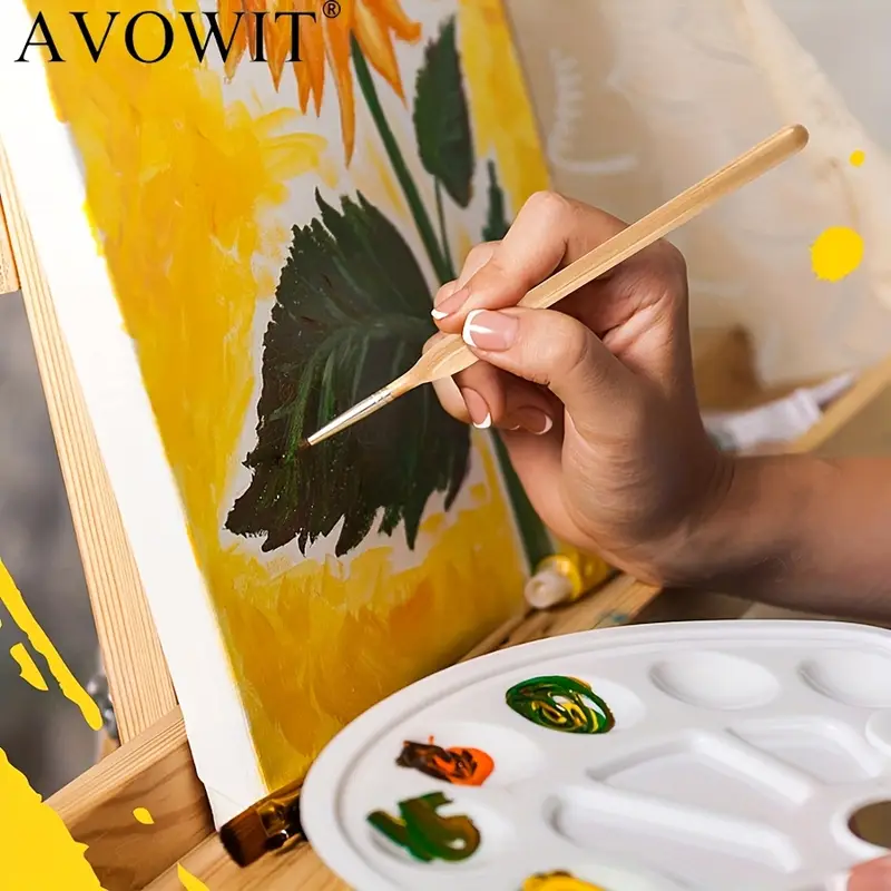 AliExpress 11pcs Detail Brush Set, Triangle Handle Micro Brush, Acrylic Painting Art Brush, Model Oil Painting, Digital Painting Set, view 4