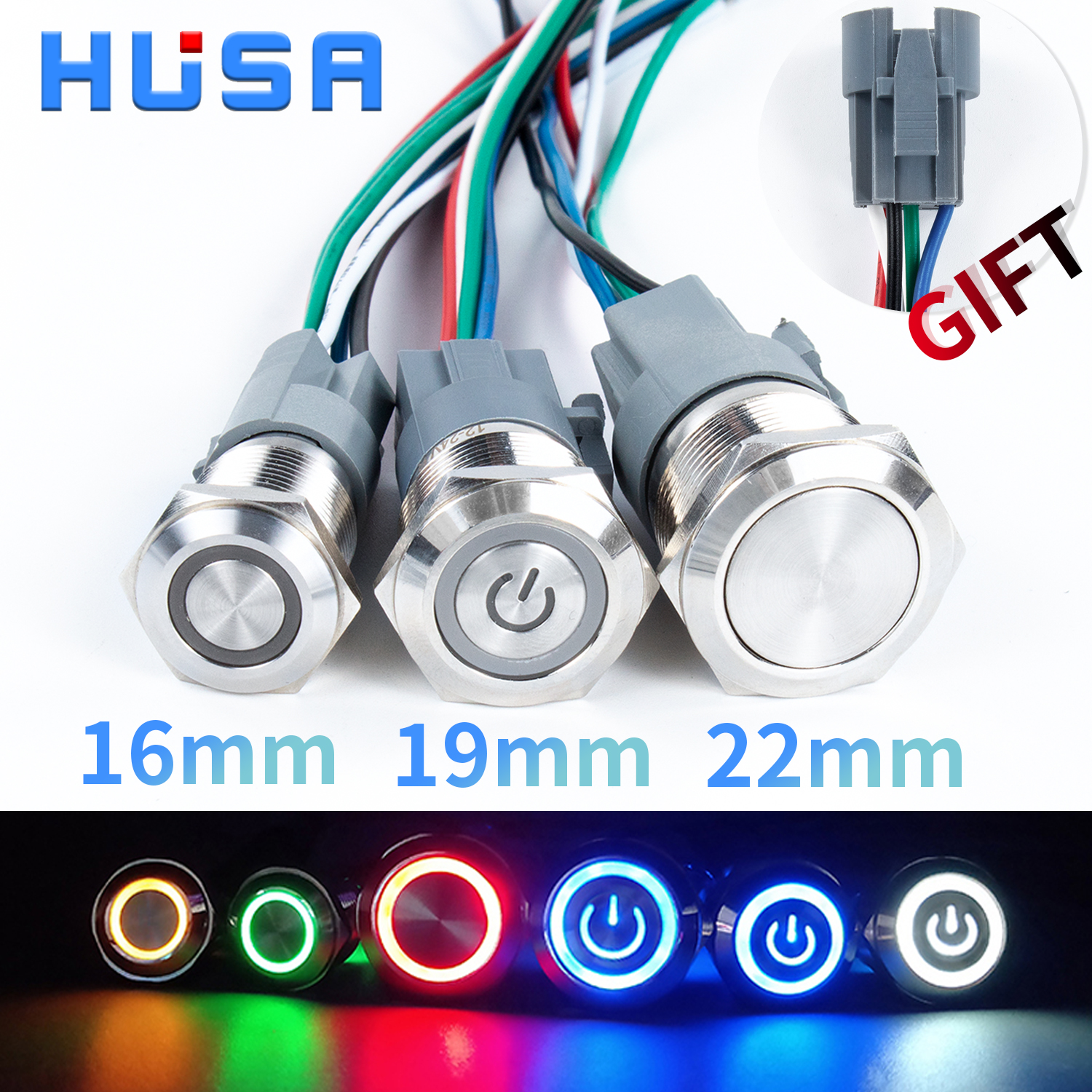 AliExpress Waterproof Metal Push Button Switch with LED Ring, view 4