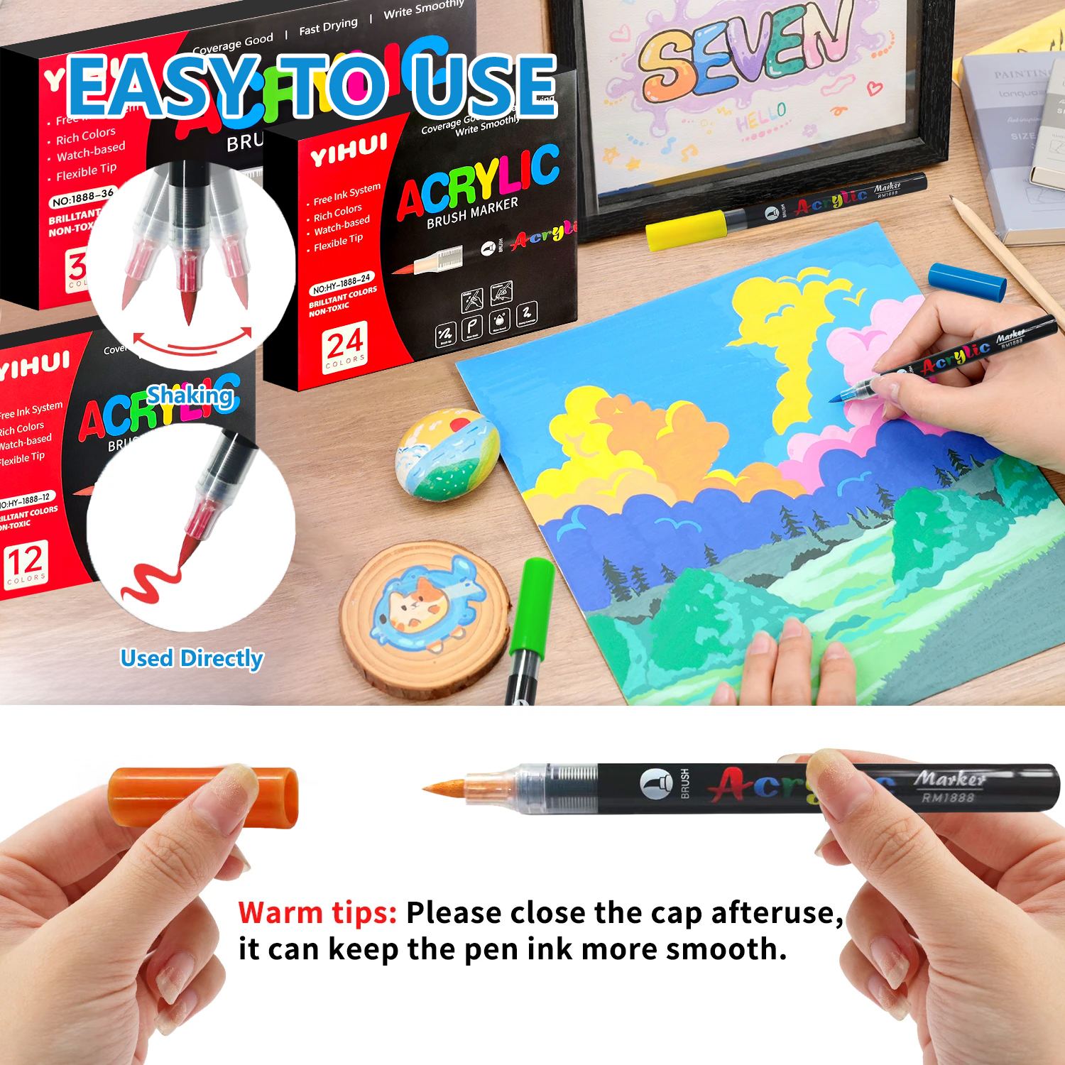 AliExpress Acrylic Paint Pen Markers with Brush Tips, view 6