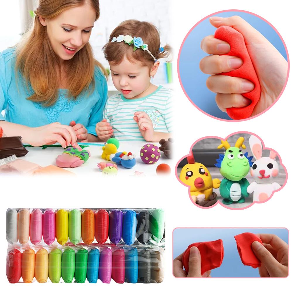 AliExpress 12/24/36PCS Air Dry Clay Ultra Light and Air Dry Clay for Children Non-Toxic and Eco-Friendly Modeling Magical Clay with Tools, view 2