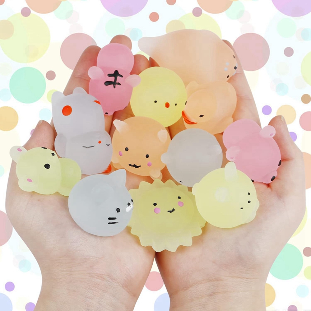 AliExpress 12/36PCS for Kids Kawaii Animals Squishies Mochi Squishy Toys Glow in The Dark Party Favors Stress Relief Squishy, view 4