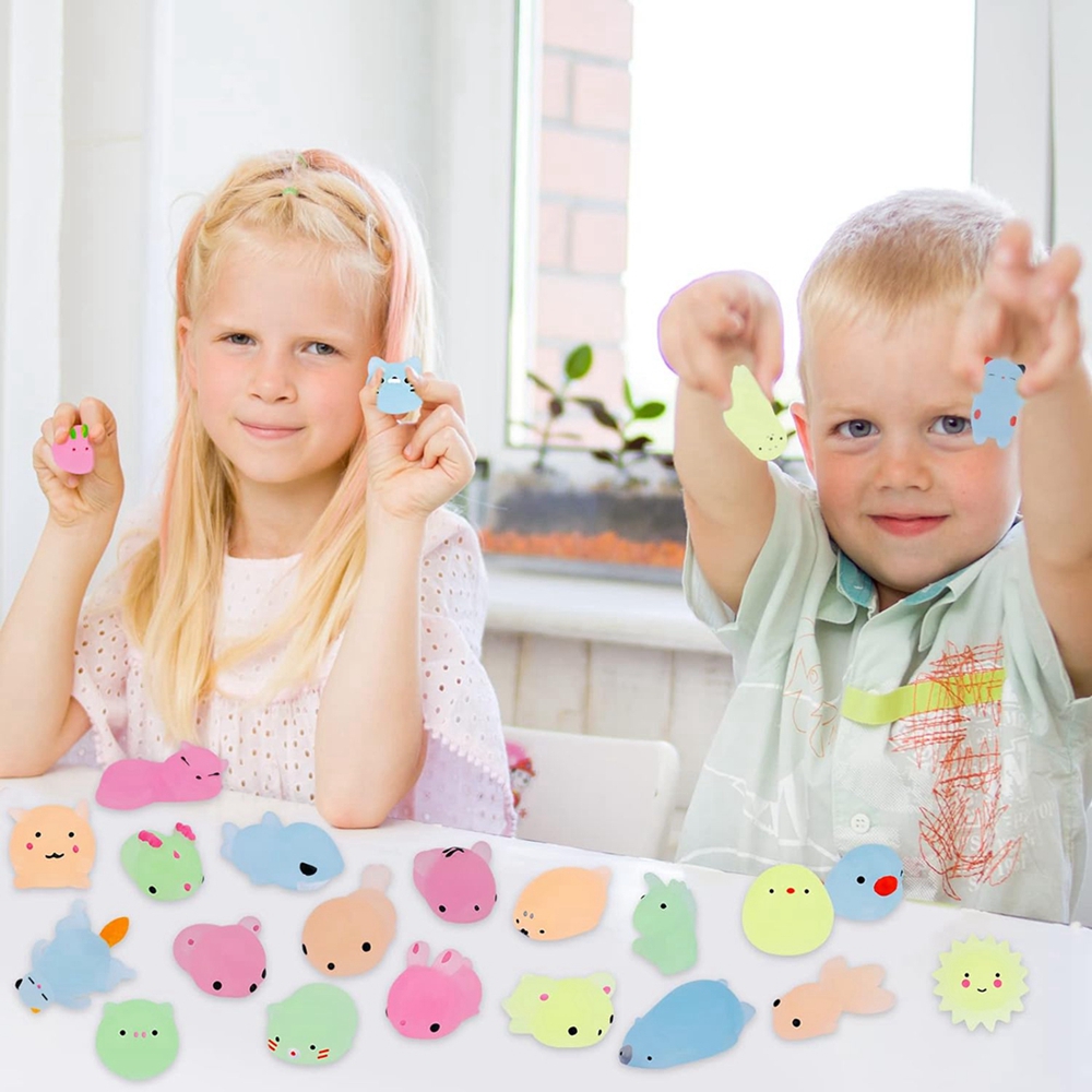 AliExpress 12/36PCS for Kids Kawaii Animals Squishies Mochi Squishy Toys Glow in The Dark Party Favors Stress Relief Squishy, view 6