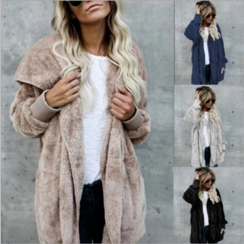 AliExpress 12 Colors Fleece Sweatshirt Long Cardigans Autumn Winter Female Long Sleeve Double Side Wear Flurry Loose Hoodie Coats Outwear