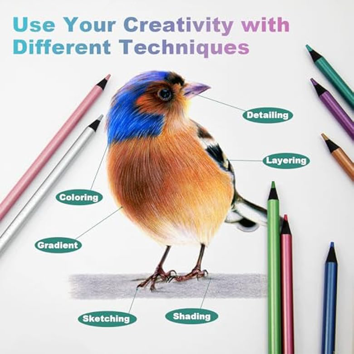 AliExpress 12-Color Metallic Colored Pencil Set, view 5