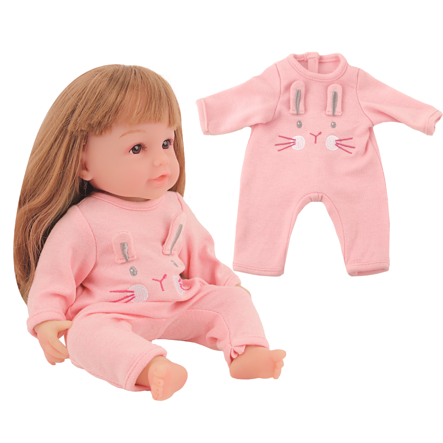 AliExpress 12-inch New Baby Girl Doll Clothes Cute Rabbit Car Chick Jumpsuits Pajamas For 30cm Cotton Doll Toy Accessories, view 5