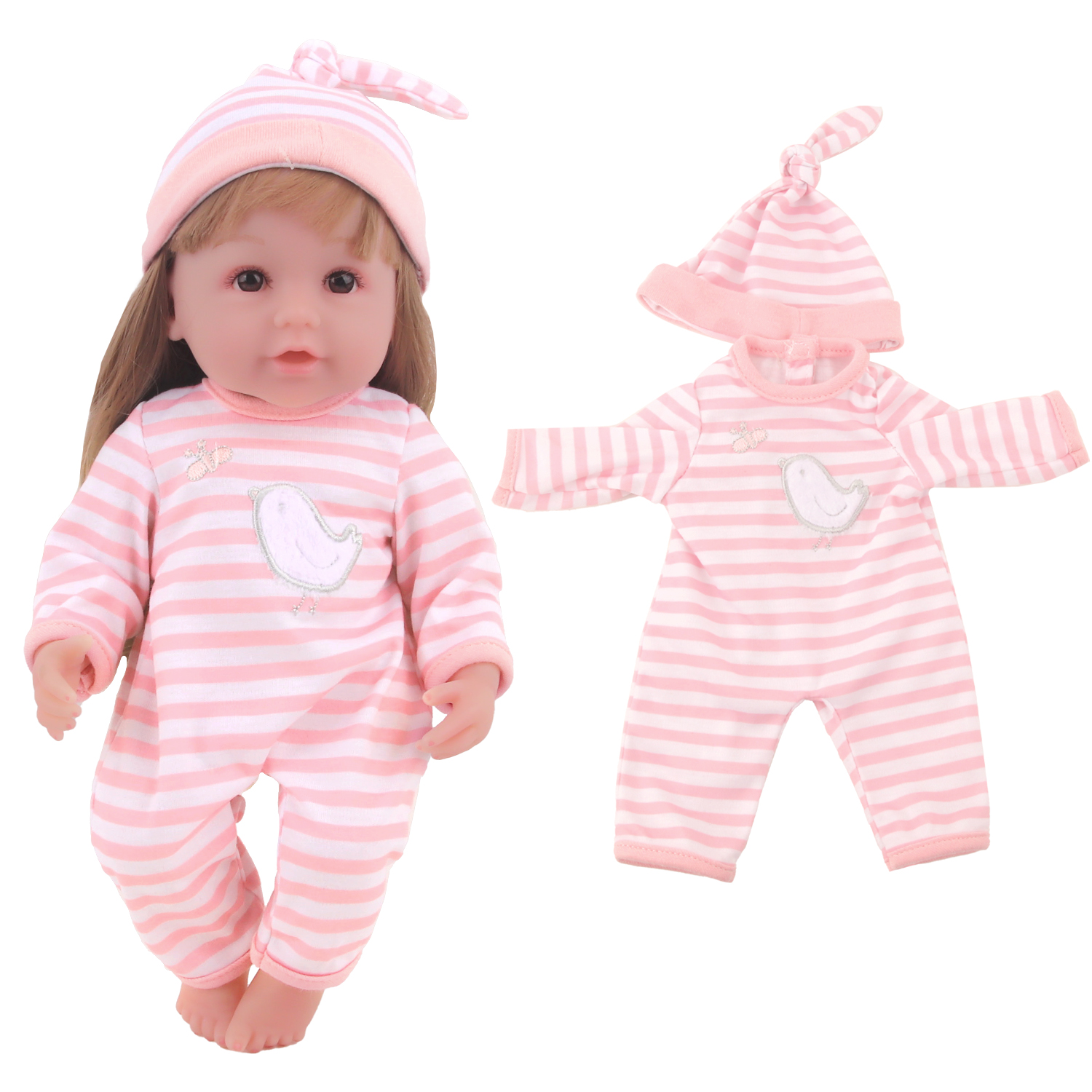 AliExpress 12-inch New Baby Girl Doll Clothes Cute Rabbit Car Chick Jumpsuits Pajamas For 30cm Cotton Doll Toy Accessories, view 6