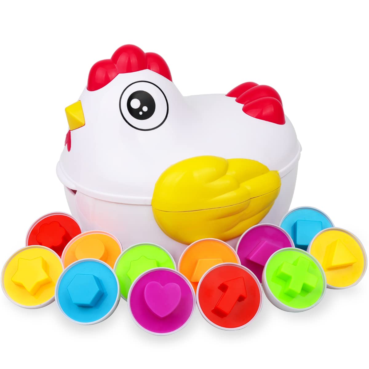 AliExpress 12 Matching Eggs Montessori Sensory Baby Toys Easter Eggs Chicken Colors Shapes Sorter Learning Educational Toy For  Kids Gifts
