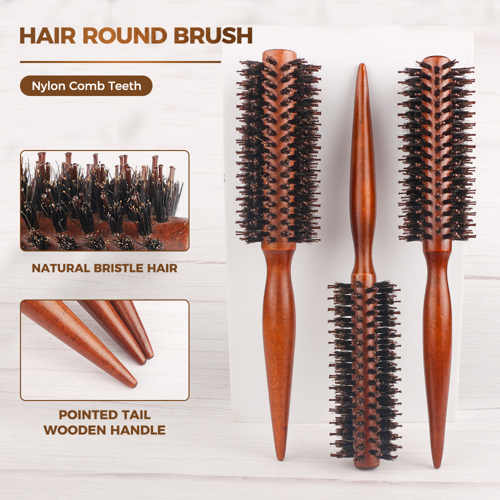 AliExpress Wood Handle Boar Bristle Round Hair Brush