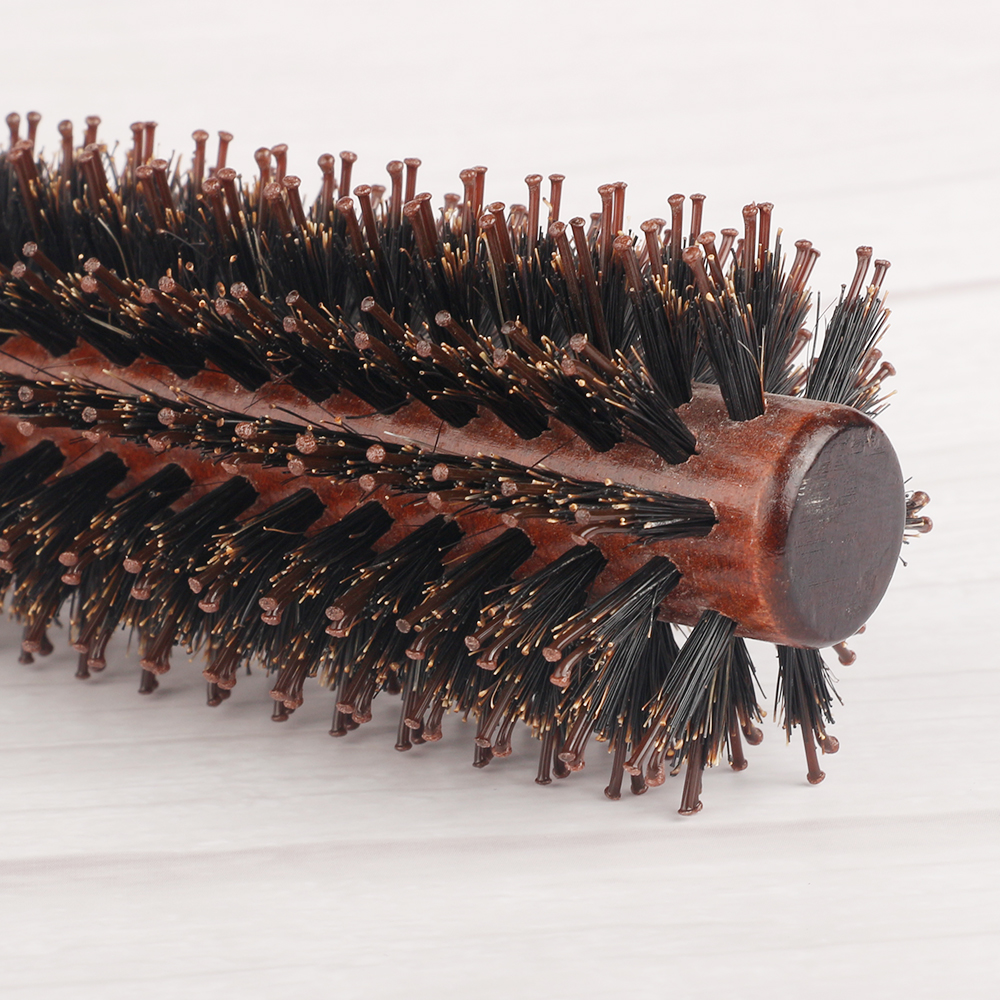 AliExpress Wood Handle Boar Bristle Round Hair Brush, view 3