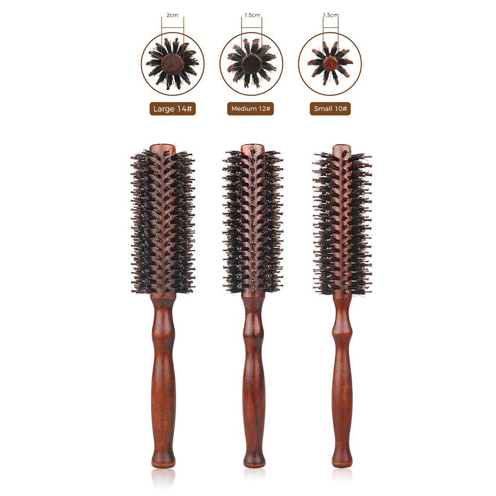 AliExpress Wood Handle Boar Bristle Round Hair Brush, view 6