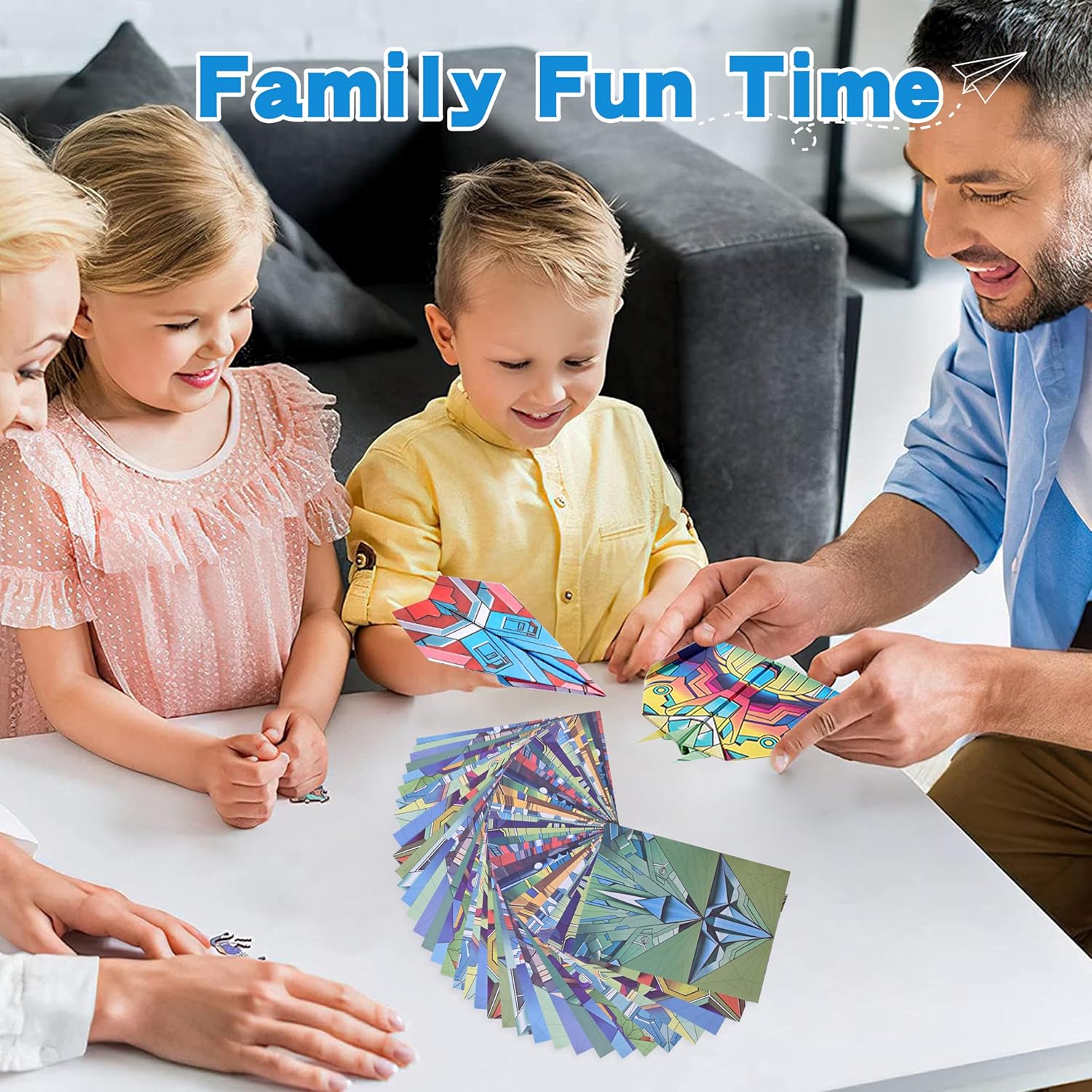 AliExpress 12 Styles Paper Airplane Kit Colorful Origami Paper Handmade Craft Plane Gift For Students Boys Girls, view 4