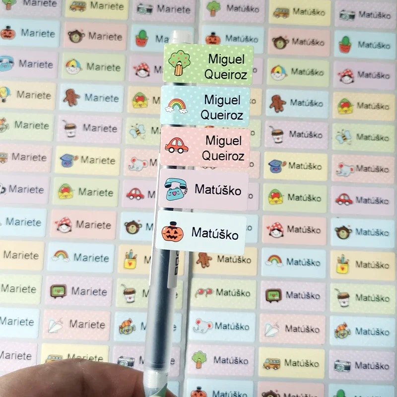 AliExpress 120pcs Transparent Custom Name Stickers Personalized Label Waterproof Office Supplies Tags School Stationery Scrapbook Sticker, view 5